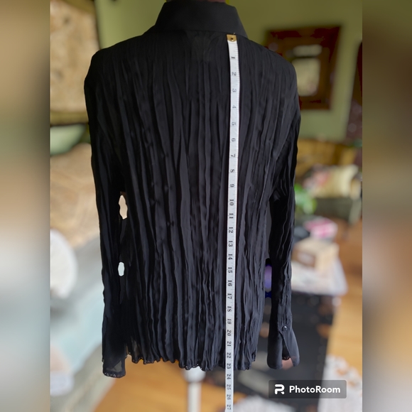 NOTATIONS Crinkled translucent fabric blouse - L - Picture 8 of 11